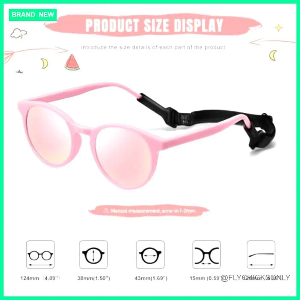 Flexible Polarized Sunglasses for Toddlers with UV Protection Strap